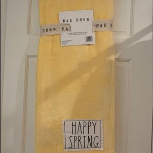 Rae Dunn HAPPY SPRING Yellow Plush Throw
